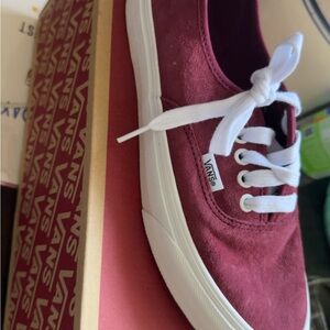 Vans Maroon Sneakers with White Accents